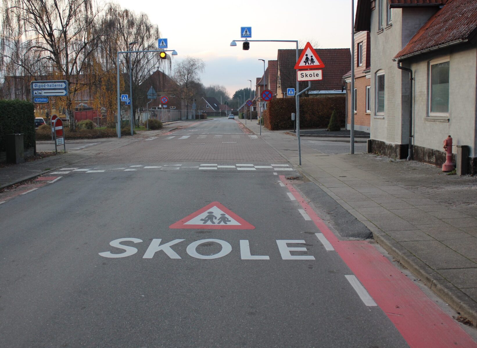 Skole skolevej Ølgod skilt
